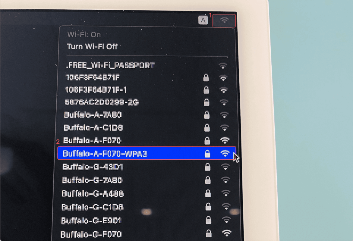 Wi-Fiを選択する